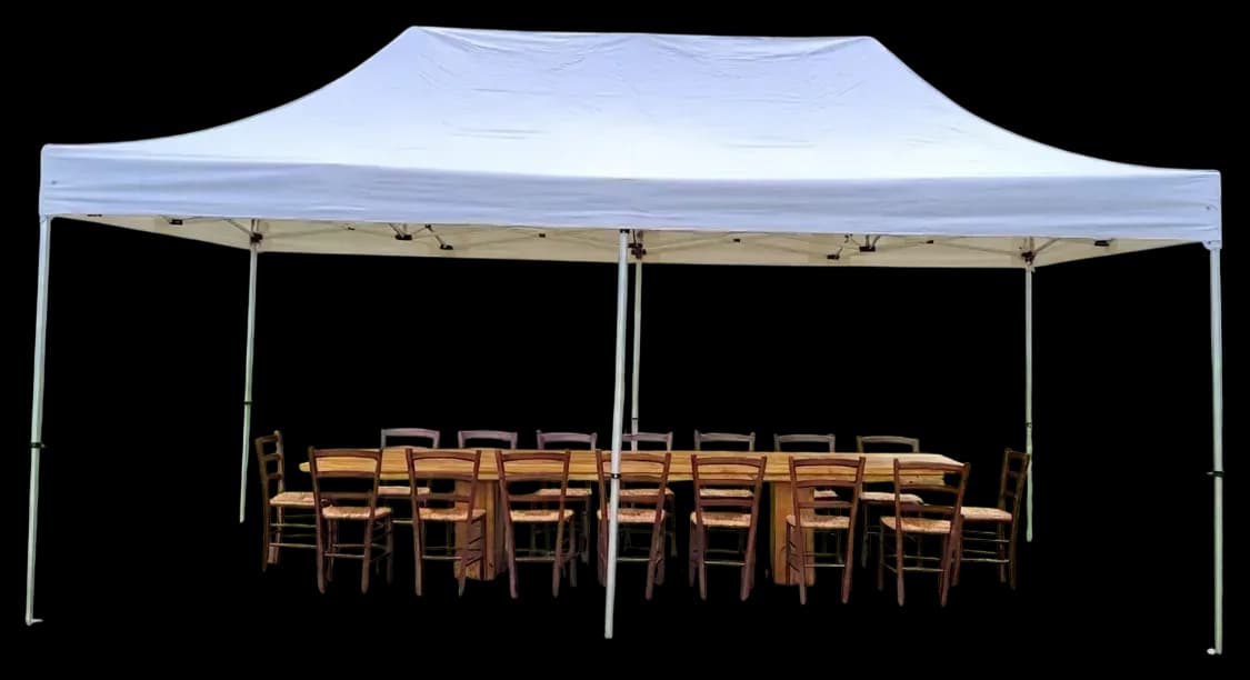 Weißer Pavillon, 6 mal 3 Meter, freigestellt